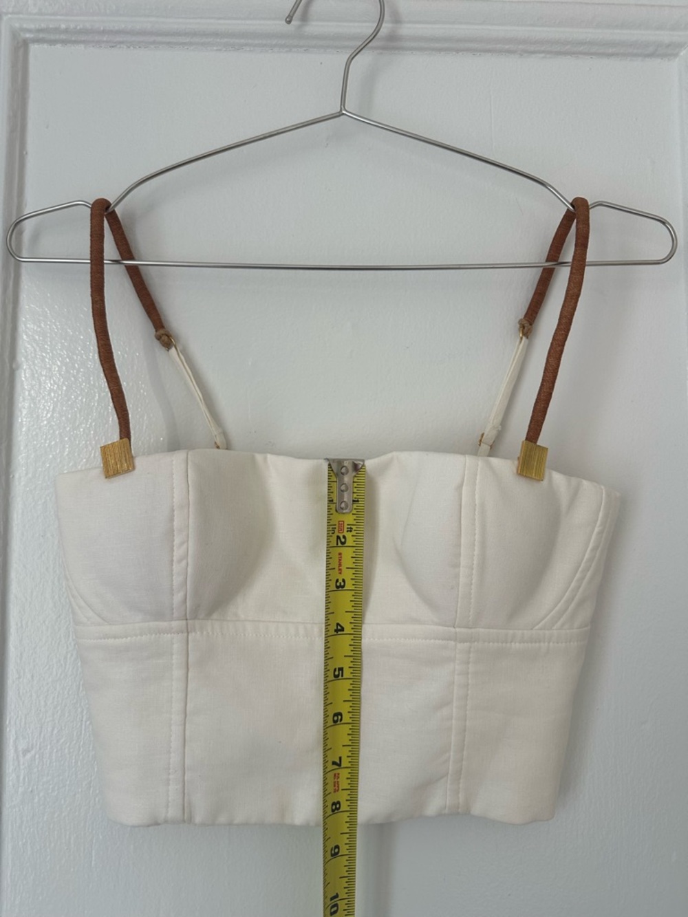 NWT Cream Cropped Top with gold accents - Picture 6 of 7